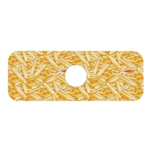 French Fries Ketchup Faucet Mat For Kitchen Sink, Absorbent Countertop Protector, Quick Dry Sink Splash Guard Pad, Waterproof Draining Mat 15" X 5.5" - color: Style 7