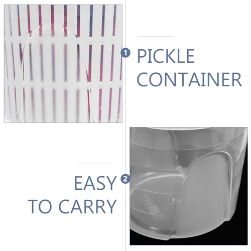 Pickle Storage Jar with Strainer Insert 1250ml Airtight Kimchi Container Plastic Food Storage Jar for Sauerkraut and Vegetable Preservation