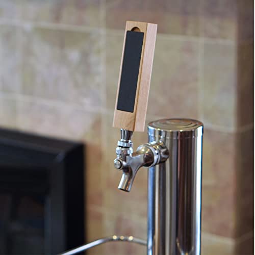 Beer Tap Handle with Removable Chalkboard - Mini 5.5 Inch Beech Wooden Tap Handle with a Convenient Removable Magnetic Chalkboard for Kegerators, Bar Taps, Homebrewers, and Draft Beer, by Gonbae
