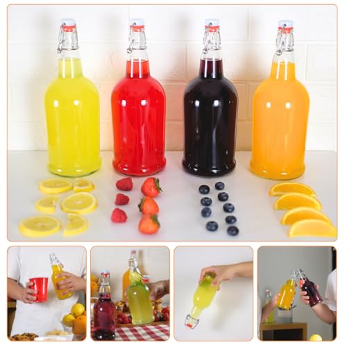 FastRack Swing Top Bottles | 33 oz – Pack of 12 | Amber Flip Top Glass Bottles for Home Brewing, Carbonated Drinks, Kombucha, Fermentation, Water | Food Grade – ECO Friendly