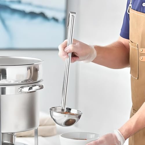 OCS Parts Set of 3 Stainless Steel Culinary Ladles | One-Piece Dishwasher Safe Home, Restaurant, Buffet and Catering Serving Ladle for Sauces, Soup, Gravy, and Salad Dressing (6-8 - 10 Ounce) - size: 6 - 8 - 10 Ounce