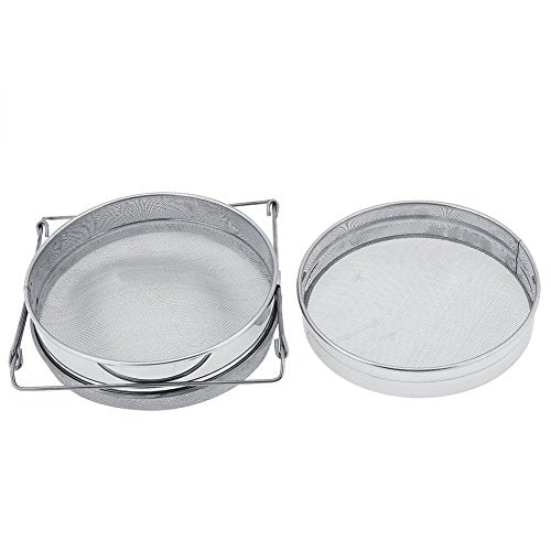 Stainless Steel Honey Strainer Double Sieve, for Honey Extracting, Bee Keeping Equipment Filter, for Most of Buckets, with Stretch Handle