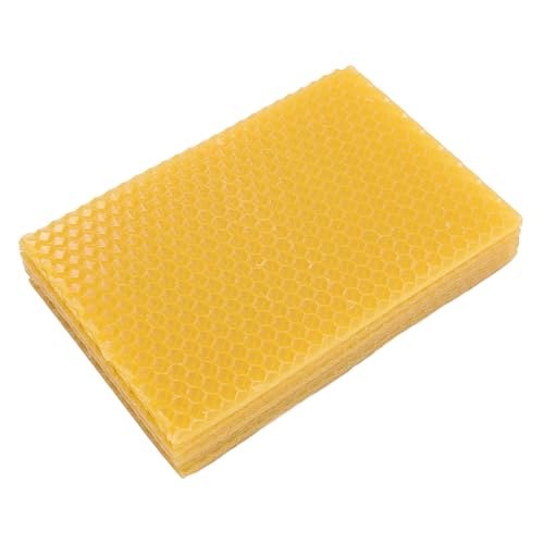 LUCKDANO Premium Beeswax Candle Sheets 20Pcs Soft Cuttable DIY Candle Making Foundation for Beekeeping and Crafting Natural Beeswax Material