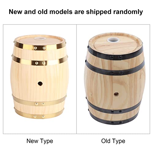 1.32 Gallon Whiskey Aging Barrel with Faucet - Pine Wood Wine Storage Keg for Bourbon, Brandy, Tequila | Large Capacity Retro Dispenser with Bracket | Home Bar, Catering, BBQ Accessory (5L) - size: 5L