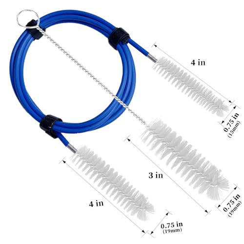 Thickened CPAP Hose Cleaner Brush Kit – Anti-Bending Dual-Ended Long Brush with Protective Sleeve, Mask Brush, Drip-Dry Hook, Fits 15-22mm Tubes, Complete CPAP Cleaning Supplies - color: White