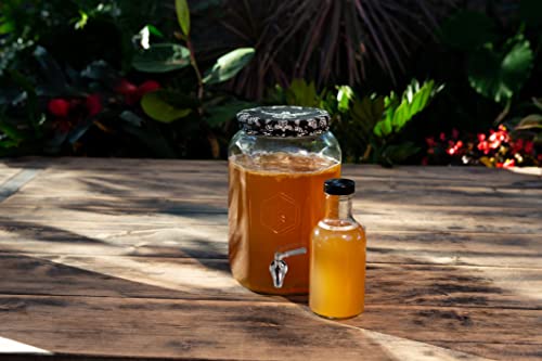 Craft A Brew - Kombucha Jar with Dispensing Valve - For Kombucha Fermentation - Includes Custom Cloth Cover- Proprietary Design - size: With Spout