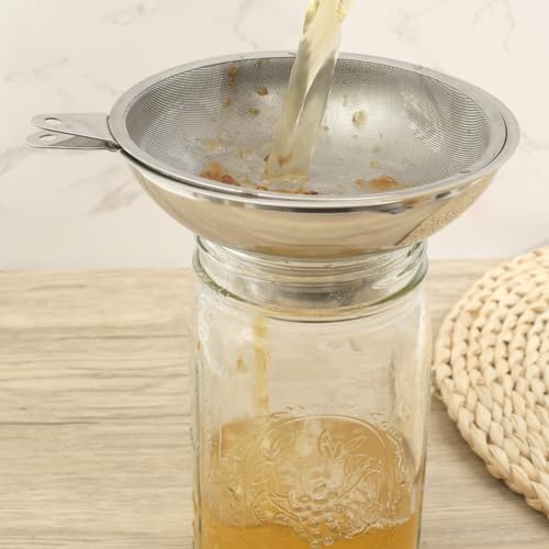 Serinar Canning Funnel with Stainless Steel Filter for Wide Mouth Mason Jars - Kitchen Filling Stainless Steel Wide Mouth Funnel(for Wide Mouth Mason Jars)