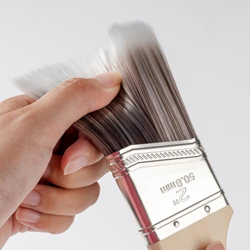 Paint Brushes, 2 Inch, Angled Brushes with Short Handle, 3 Pack, Shortcut Paintbrush for Paints and Stains, Small Paint Brushes for Walls, Furniture, Cabinets and Home Improvement - size: 2 Inch Angled, 3 Pack