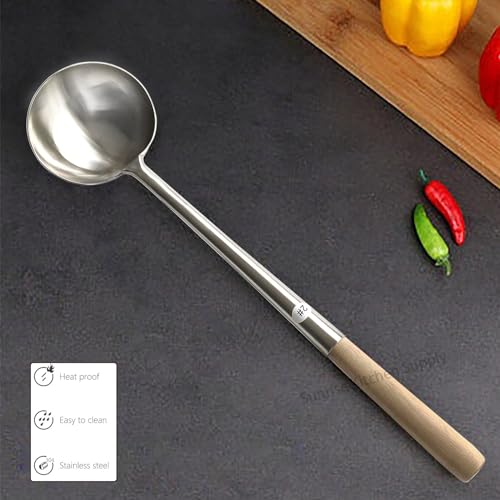 Sunrise Kitchen Supply Commercial Grade Wok Ladle 18" (#2) - size: Ladle 18" (#2)