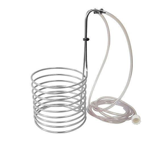 NY Brew Supply - 43237-2 Stainless Steel Wort Chiller, 1/4" x 20', Sage/Silver - size: 1/4" x 20'