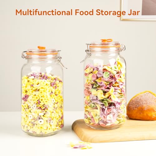 67 Oz Glass Fermentation Jars Kit - 2 Pack Kimchi Wide Mouth Fermenting Container with Airlocks, Sauerkraut Fermenter Making Set for Pickling Canning Sauce, Includes Recipes - size: 2 Pack 67 Oz