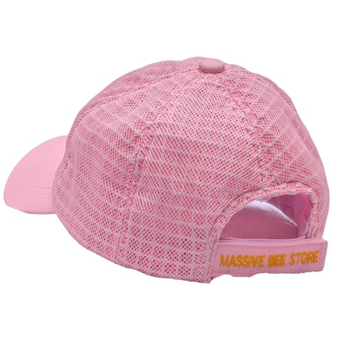 Three Layer Ventilated Beekeeping Veil in Round (3-Layer Hat, Pink P-Cap) - color: Pink P-CAP
