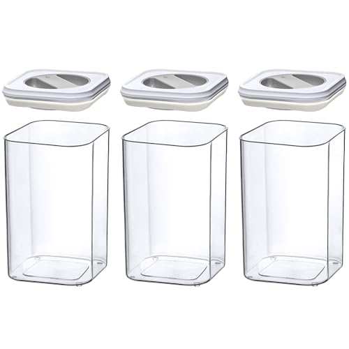 Amazing Abby - Carol - 96-Ounce Acrylic Canister (Set of 3), Plastic Airtight Food Container, Stackable for Pantry Storage, BPA-Free and Shatter-Proof, Perfect for Home and Commercial Use - style: 96 oz (3-Pack)