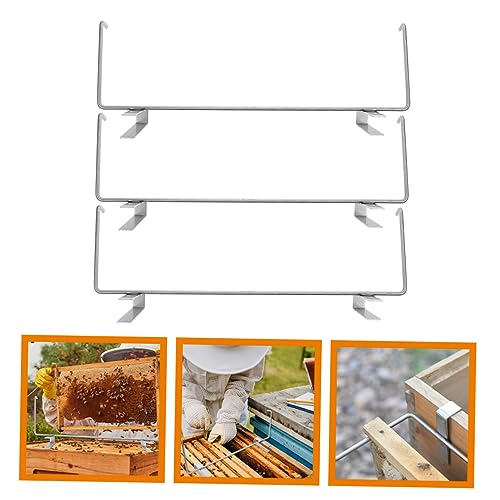 Happyyami 3pcs Stainless Steel Beehive Frame Holder Bee Nest Support Bracket Beekeeping Equipment