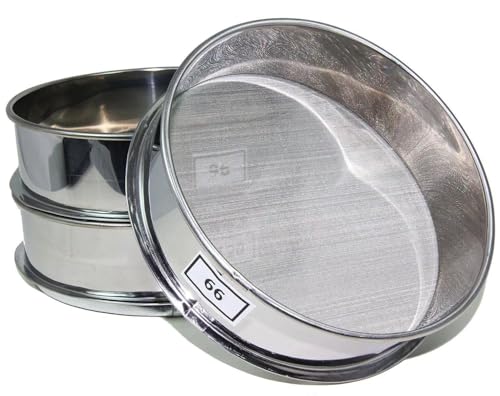 Aluminum Herbal Pollen Hash Extractor Stackable Sifter, Fine Mesh, Stainless Steel Round Sifter for Baking, Flour Sieve, Extracting, Herbal, Tea, Powder 66, 96, 120 Micron Set - size: 66, 96, 120