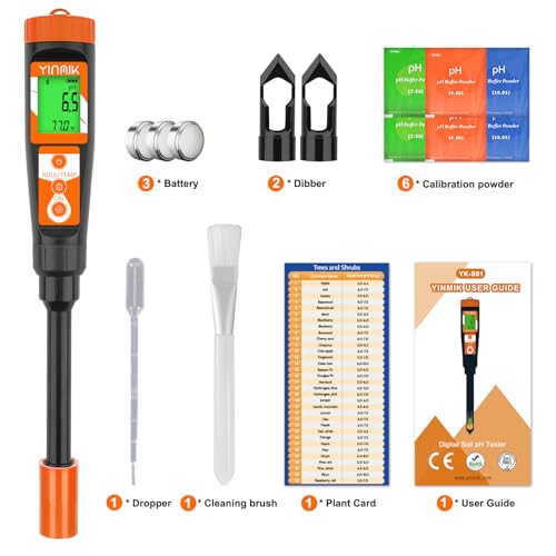 Digital pH Meter for Soil, YINMIK Soil pH Tester for Potted Plants | Professional pH Reader for Soil and Water,Soil pH Test Kit for Garden, Lawn, Greenhouse, Indoor & Outdoor, Farming, Yard Use