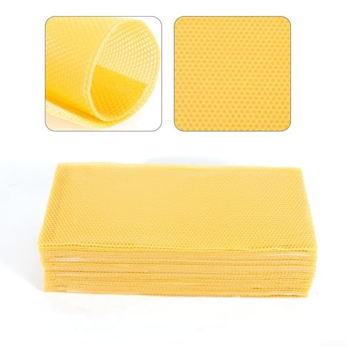 Natural Beeswax Sheets Candle Making, 100% Pure Wax Foundation Bee Hive Frames, 415x195mm, 30 Pack DIY Supplies