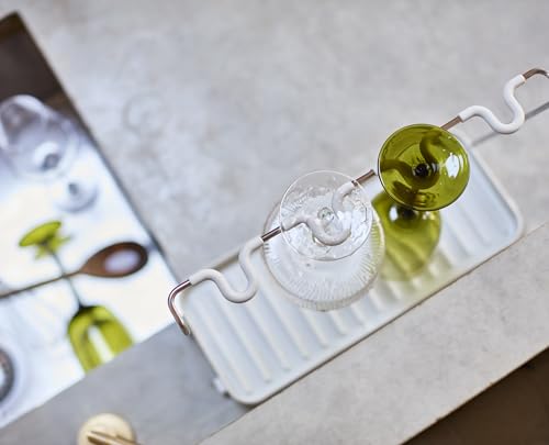Joseph Joseph DrySmart Folding Stemmed Wine Glass Drying Rack, Space-Saving Draining Board Organizer, Made from Recycled Plastic - style: Wine Glass