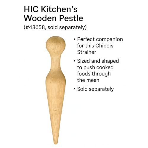 HIC Kitchen Chinois Fine-Mesh Cone Sieve, 18/8 Stainless Steel, For Straining Sauces, Soups, And Purees, 7-Inch Diameter - style: Stainless Steel Chinois