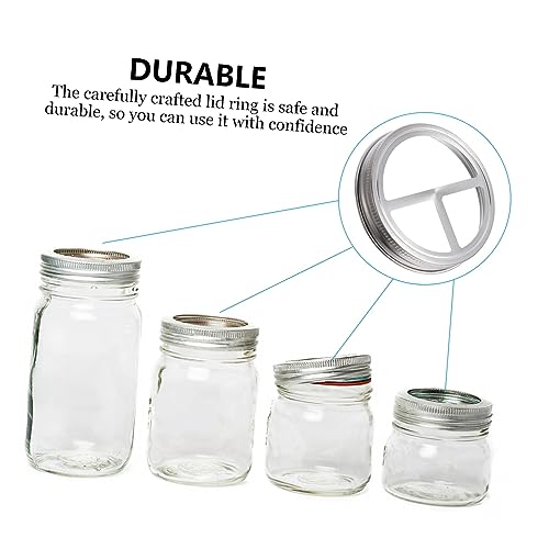 4pcs Jar Lid Replacement Bands Wide Mouth Stainless Steel Toothbrush Cup Lids