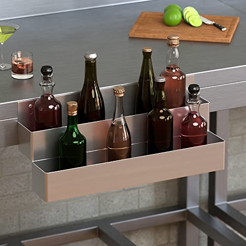 Stainless Steel Double Tier Speed Rail, Liquor Rack, Speed Rack, Bottle Holder - 24 Inch - size: 24 Inch, style: Double Tier