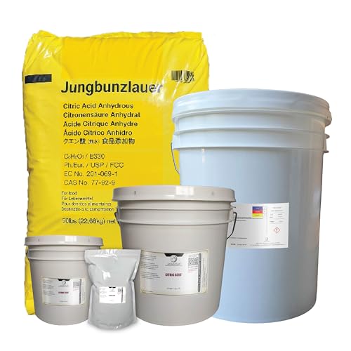 Citric Acid USP Anhydrous Fine Granular Jungbunzlauer Food and Cosmetic Grade pH Control Preservative Crystal Powder for Baking Cleaning DIY Formulations and Household Applications - 7 lbs - size: 7 Pounds
