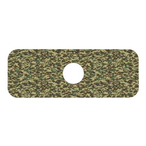 Camouflage Green Brown Camo Faucet Mat For Kitchen Sink, Absorbent Countertop Protector, Quick Dry Sink Splash Guard Pad, Waterproof Draining Mat 15" X 5.5" - color: Style 1