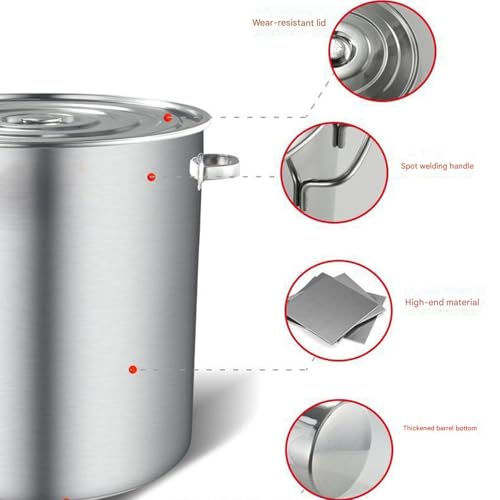 Stainless Steel Stock Pot with Spigot - Food Grade 304 Brewing Kettle with Lid and Soft-Touch Handles for Home and Outdoor Cooking, Perfect for Soups and Home Brewing - color: 9.8*9.8*9.8in(10l)