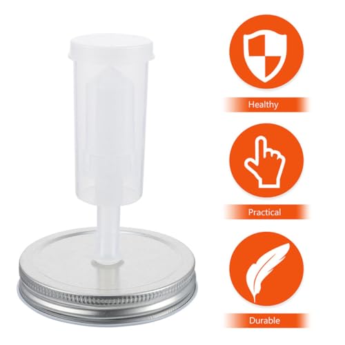 Fermentation Jar Lid Set for Wide Mouth Mason Jars 87mm Diameter with Airlock and Fermenter Tool for Home Kitchen Fermenting Random Color