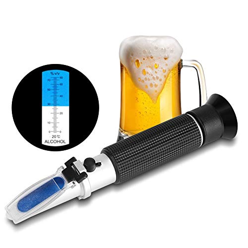 Alcohol Refractometer, Professional Handheld Alcohol 0-80% Test Refractometer, Alcohol Tester Meter Measure Instrument for Testing Distilled Beverage