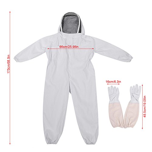 Bee Suit,Beekeeping Suit, Full Body Beekeeping Clothes Gloves Veil Protective Beekeeping Suit Jacket Beekeepers Supplies Equipment Adult,for Beginner Beekeepers (XXL)