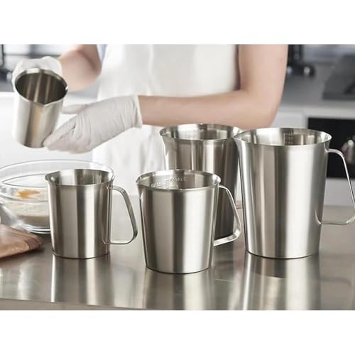 CURTA 18/8 Stainless Steel Measuring Cup with Handle and Pour Lip 16 OZ (2 Cup, 500 ML) - color: Flat Handle, size: 16 OZ (2 Cup, 500 ML)