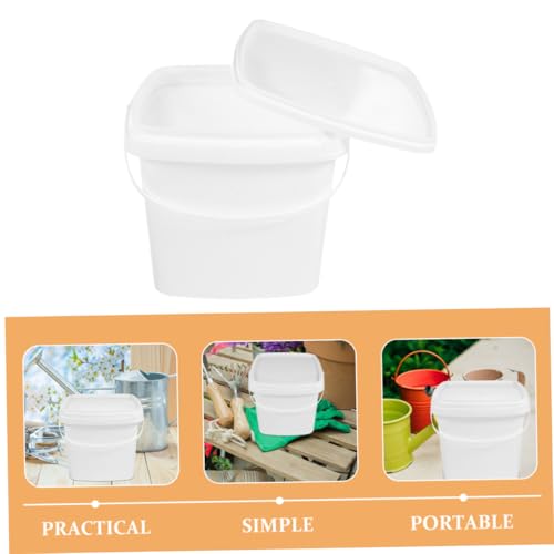 2pcs Square Plastic Buckets Lids for Kitchen Containers Lids Brining Container Square Portable Bucket Storage Water - color: White