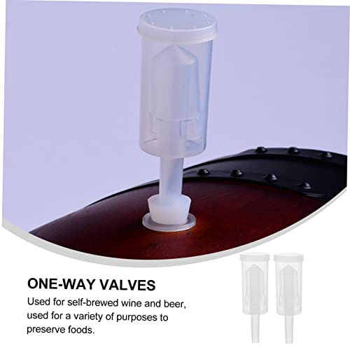 2Pcs Plastic Valves for Wine Three Piece Check Valves Lightweight and Easy to Use for Home Brewing and Wine Beer Preservation