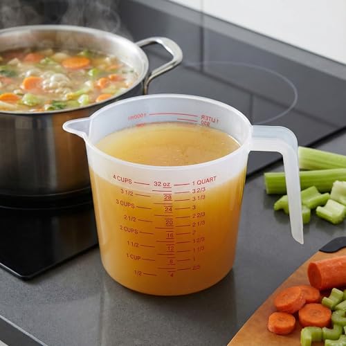 16 Pcs 4 Cup/32 Oz Plastic Measuring Cups With Spout And Handle | 1000ml Clear Graduated Measuring Cups With Oz And Ml Markings For Water, Flour, Liquids, Baking, Cooking And Mixing - color: 16 Pcs, size: 4Cup/32OZ