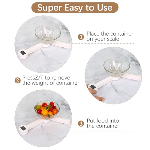 Compact Folding Digital Kitchen Scale, Highly Accurate Portable Food Scale with LCD Display, Auto Power Off and Tare Features, for Measuring Intake of Healthy Eating People (White) - color: White