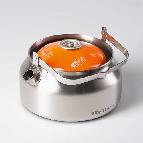 GSI Outdoors Glacier Stainless Steel Tea Kettle 1 qt. - Camping, Outdoors, & RV