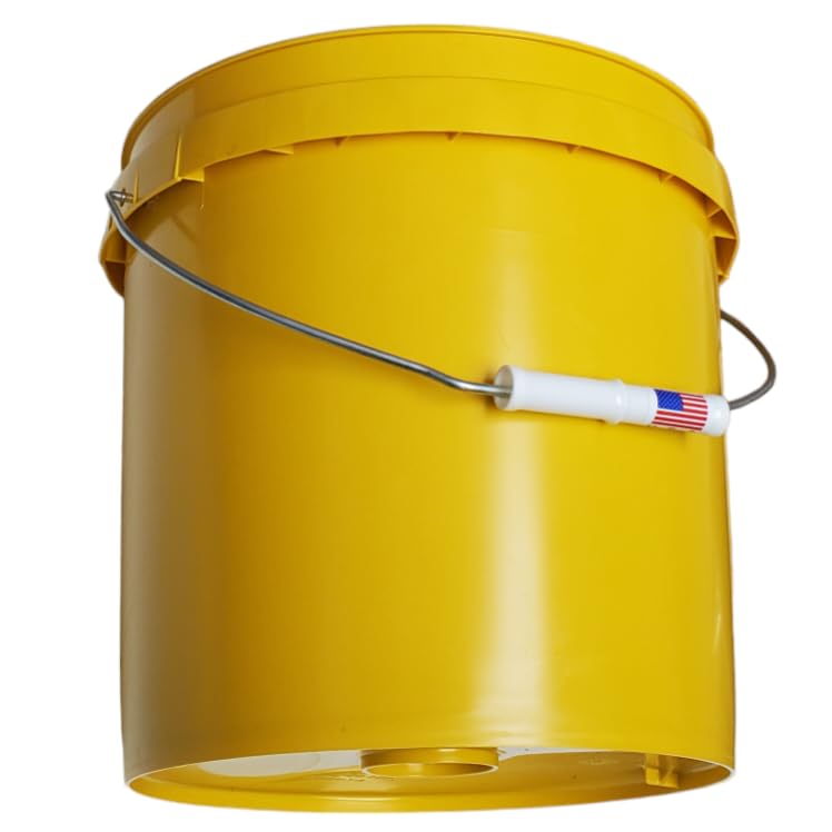 2 Gallon Bucket Pail with Lid & Handle Pour Spout Leak Proof BPA Free Food Safe HDPE Storage Container AirTight Premium Quality Buckets All Purposes Dry & Liquid Contents FDA Compliance (Mustard) - color: Mustard