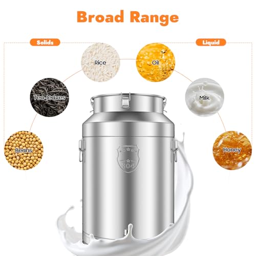 Stainless Steel Milk Can, 76L/20.1Gal Metal Drink Dispenser Airtight Canister with Faucet & Lid, Wine Oil Beverage Storage Container for Kitchen Restaurant Party, W15.8*H25.2in - size: 76L/20.1Gal w/Faucet