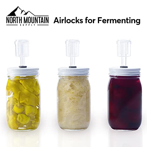 North Mountain Supply 2-Piece Airlocks for Fermentation - Airlocks for Wine Making, Brewing Beer, and Fermenting Foods - 3 Pack