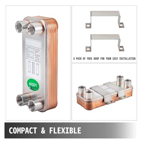 30/40/60 Plates Stainless Steel Heat Exchanger - High Efficiency Wort Chiller for Home Brewing and HVAC Applications(60 Plates) - color: 60 Plates