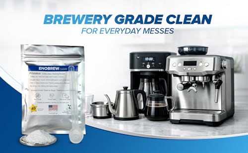 Pristalux Coffee Gear Cleaner Powder – Stainless Steel Mug & Insulated Tumbler Stain Remover – No-Scrub Overnight Soak – Removes Coffee Oils & Odors – Chlorine-Free, Food-Safe. (8 oz)