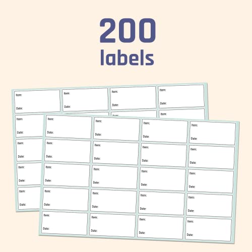 200 Pieces, 2" x 1", Removable Food Labels for Freezer Storage, Date Stickers to Write On - size: 200 Pack