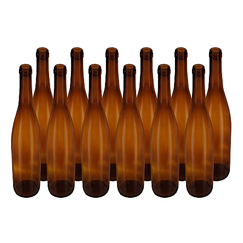 NorthernBrewer 750 ml Amber Glass Hock Bottles, 12per Case