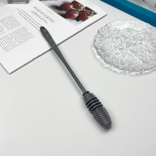 10.62" Gray Cup Cleaner Brush – Long Handle for Water Bottles, Thermos, Sports Bottles, and Narrow Containers