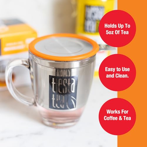 Tiesta Tea Brewbasket Stainless Steel Infuser Basket for Loose Leaf, Reusable Fine Mesh Strainer for Hot & Iced Drinks, Loose Leaf Steeper, Single Cup Tea Diffuser, Holds 5 Ounces - style: Brewbasket (Mug, Cup, Tea Pots)