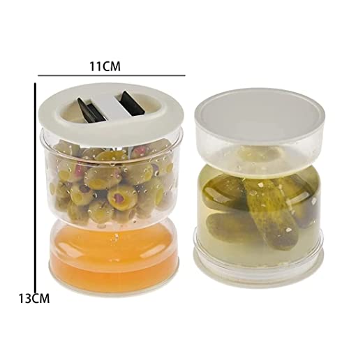 Pickle and Olive Hourglass jar, Pickle Flip Jar Separated from Wet and Dry, Pickle Jar with Strainer Flip, Juice Separator, for Airtight Food Storage (1PCS)