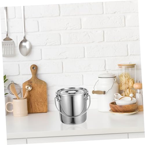 304 Stainless Steel Sealed Transport Bucket Locking Lid 6L Leak-Proof Food Storage Container for Cooking Oil Disposal and Grease Transport