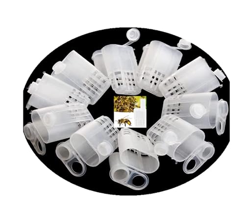 20pcs White Queen Bee Cages Beekeeping Catcher Plastic Bee Isolator Clip Beekeeper Rearing Tools for Indoor Home Outdoor
