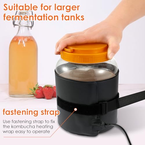 Kombucha Heating Wrap Even Heating Kombucha Jar Heater Wrap Waterproof Fermentation Heating Pad Fermentation Heater Wrap with Precise Temperature Control for Home Fermentation 5.5×20.8in